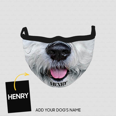 Personalized Dog Gift Idea - Dog With White Hair Zoom For Dog Lovers - Cloth Mask